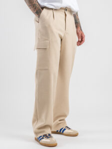 IMPERIAL Pantalone loose fit microlavorato con tascone a lato P851930519 Beige (5)