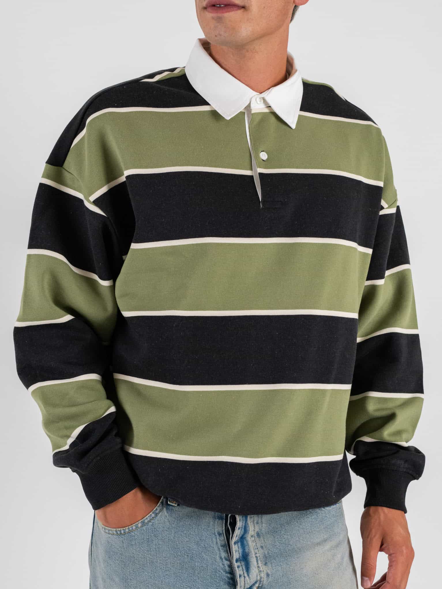 ONLY&SONS Felpa polo rigata con colletto a contrasto JEFFREY