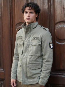 ONLY&SONS Sahariana foderata con patch militari GEO EAGEL 22030488 Olive Night (1)