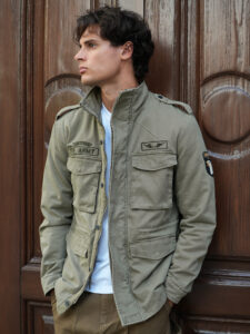 ONLY&SONS Sahariana foderata con patch militari GEO EAGEL 22030488 Olive Night (2)