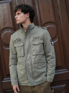 ONLY&SONS Sahariana foderata con patch militari GEO EAGEL 22030488 Olive Night (3)