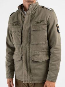 ONLY&SONS Sahariana foderata con patch militari GEO EAGEL 22030488 Olive Night (5)