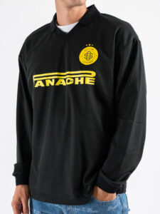 ONLY&SONS T-shirt manica lunga con colletto e stampa calcio ZIDAN 22035199 Black (3)