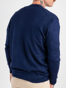 OVER-D Cardigan in viscosa con scollo a V OE1F2W5M05 Blu (2)