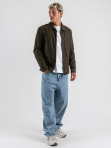 OVER-D Giubbino in ecopelle foderato con colletto e zip OC1F2W5J02 Verde (2)