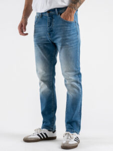 OVER-D Jeans carrot slim senza rotture D04 Blu (2)