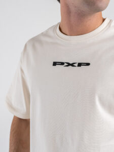PXP T-shirt con logo frontale e schizzi laterali 2511001 Panna (5)