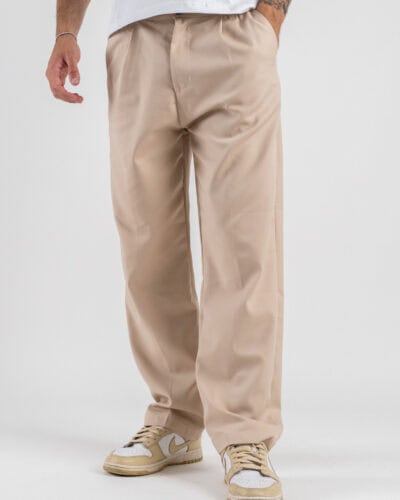 Pantalone a gamba morbida con coulisse in vita 3398 Beige 4 Home