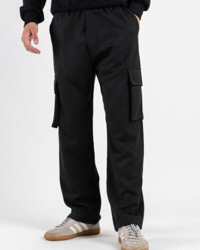 Pantalone a gamba morbida con coulisse in vita e tasconi laterali 3401 Nero 3 Home
