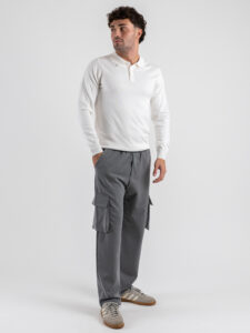 Polo a manica lunga con bottoni 888 Bianca (1)