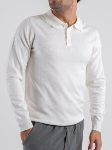 Polo a manica lunga con bottoni 888 Bianca (2)