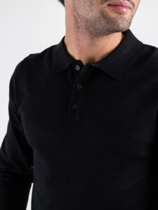 Polo a manica lunga con bottoni 888 Nero (4)