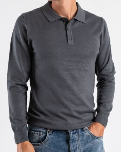 Polo a manica lunga con bottoni 888 Piombo 2 Best Seller