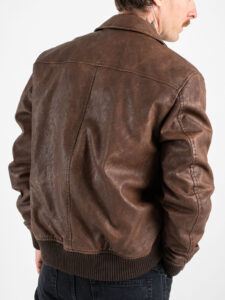 SEINSE Bomber in ecopelle foderato con collo a camicia GBI1101SS Moro (6)