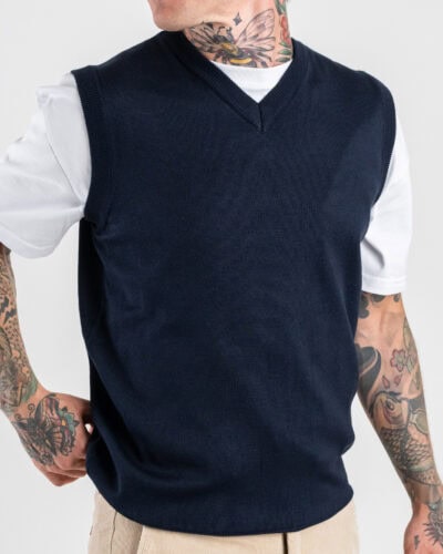 SEINSE Maglioncino smanicato con collo a V MI3139SS Blu