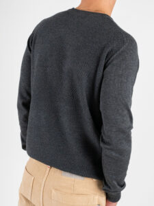 SEINSE Maglione girocollo a nido d’ape MI3064SS Grigio (1)