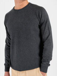 SEINSE Maglione girocollo a nido d’ape MI3064SS Grigio (3)