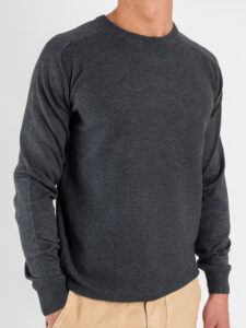 SEINSE Maglione girocollo a nido d’ape MI3064SS Grigio (5)