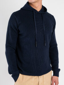 SEINSE Maglione lavorato con cappuccio MI3068SS Blu (5)