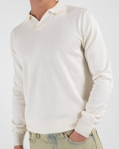 SEINSE Polo in maglia con scollo a v a manica lunga MI3143SS Panna 5 Best Seller