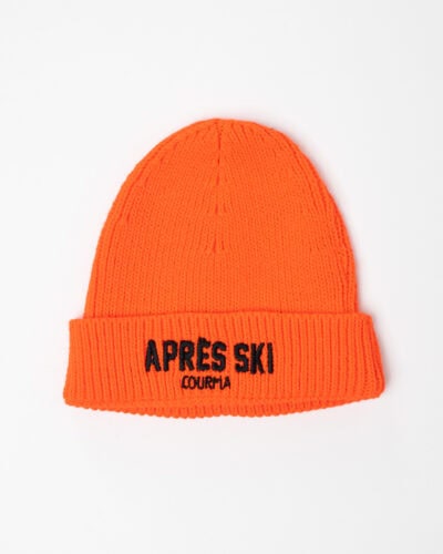 SUPERCULTURE Cuffia con ricamo APRES SKI CAP09 Arancio Fluo Saldi