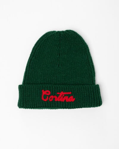 SUPERCULTURE Cuffia con ricamo CORTINA CAP07 Verde Bosco Saldi