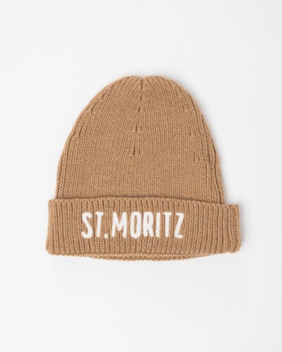SUPERCULTURE Cuffia con ricamo ST MORITZ CAP05 Cammello Saldi