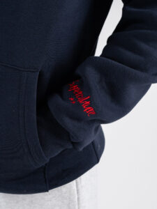 SUPERCULTURE Felpa cappuccio stampa floc lato cuore Bomber Today A1373 Blu (2)