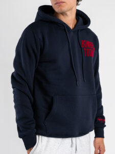 SUPERCULTURE Felpa cappuccio stampa floc lato cuore Bomber Today A1373 Blu (3)