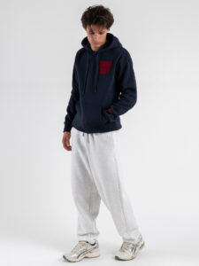 SUPERCULTURE Felpa cappuccio stampa floc lato cuore Bomber Today A1373 Blu (5)