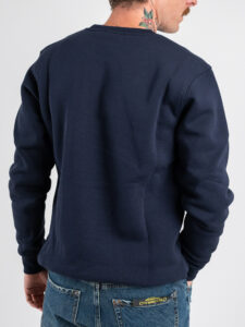 SUPERCULTURE Felpa girocollo felpata con ricamo lato cuore Italian Style A1363 Blu (5)