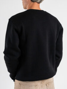 SUPERCULTURE Felpa girocollo felpata con stampa floccata Gin Tonic therapy A1379 Nera (9)