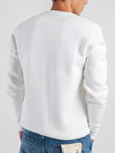 SUPERCULTURE Felpa girocollo felpata con stampa floccata Gin Tonic therapy A1379 White (1)