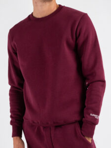 SUPERCULTURE Felpa girocollo felpata t.unita con logo sul polso TEDDY-Z Bordeaux (1)