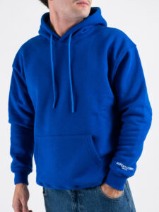 SUPERCULTURE Felpa over con cappuccio e marsupio DENNIS-Z Bluette (3)