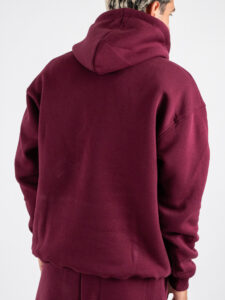 SUPERCULTURE Felpa over con cappuccio e marsupio DENNIS-Z Bordeaux (1)