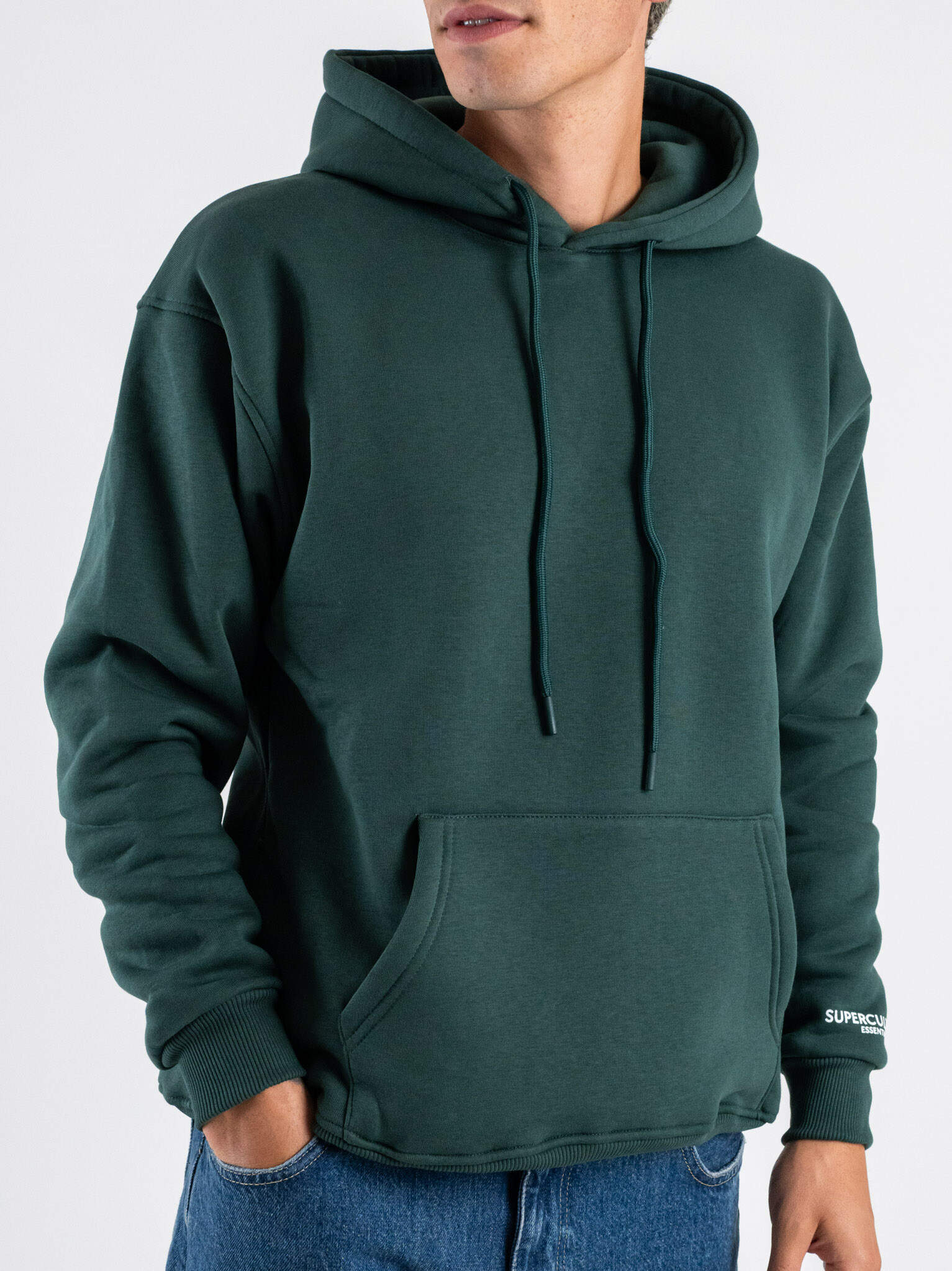 SUPERCULTURE Felpa over con cappuccio e marsupio DENNIS-Z Verde