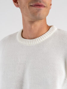 SUPERCULTURE Maglione girocollo basico misto lana TOM Panna (1)