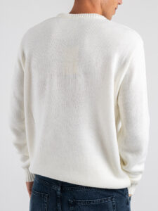 SUPERCULTURE Maglione girocollo basico misto lana TOM Panna (3)