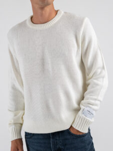 SUPERCULTURE Maglione girocollo basico misto lana TOM Panna (4)