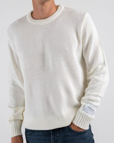 SUPERCULTURE Maglione girocollo basico misto lana TOM Panna