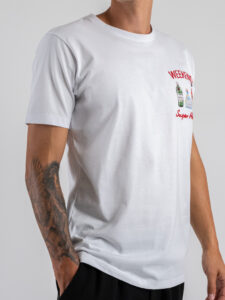 SUPERCULTURE T-shirt in cotone con stampa e ricamo lato cuore WEEKEND A1367 Bianca (2)