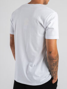 SUPERCULTURE T-shirt in cotone con stampa e ricamo lato cuore WEEKEND A1367 Bianca (3)