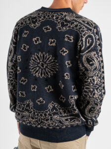 TOOCO Cardigan Polo con bottoni e ricamo bandana MPLK Navy (4)