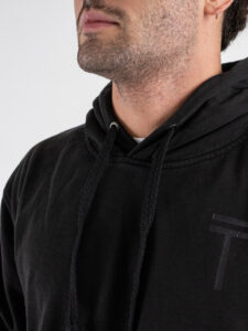 TOOCO Felpa felpata con cappuccio e patch sulla schiena casablanca MHFT Black