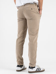 BERNA Pantalone chinos in velluto microlavorato 252136 Coloniale (1)