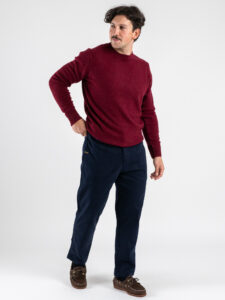 BERNA Pantalone cropped morbido 252300 Blu (1)