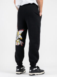 BERNA Pantalone tuta felpato con patch 252025 Nero (1)