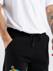 BERNA Pantalone tuta felpato con patch 252025 Nero (2)