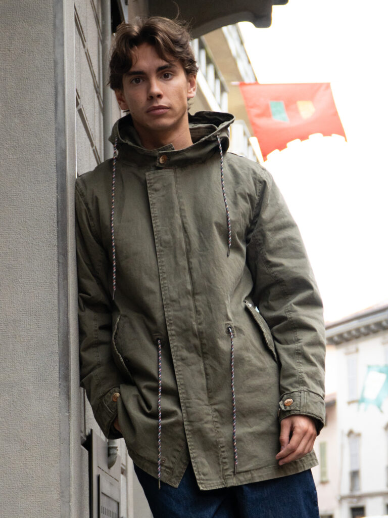 BERNA Parka con cappuccio e fodera teddy 252302 Verde 2 Outfit
